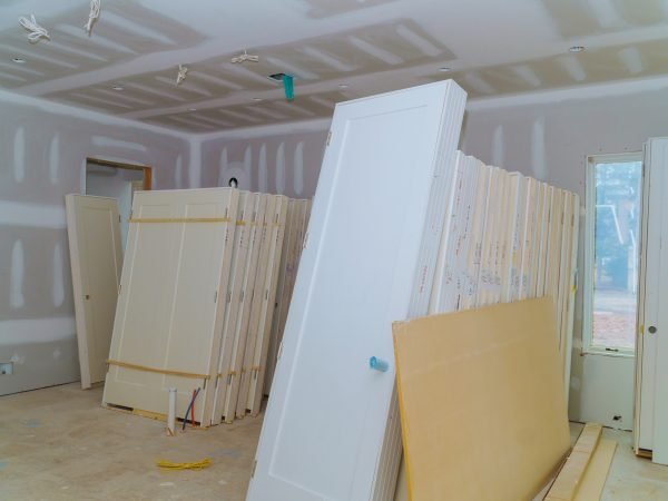 Construction building industry new home construction interior drywall tape and finish details